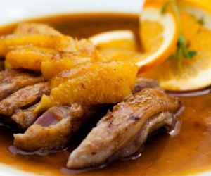 Aiguillettes de canard à l’orange