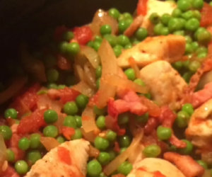 Poulet aux petits pois