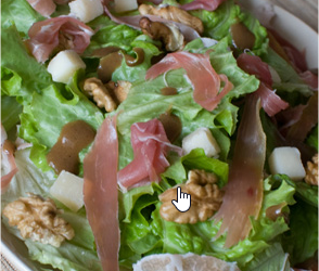 Salade verte jambon cru