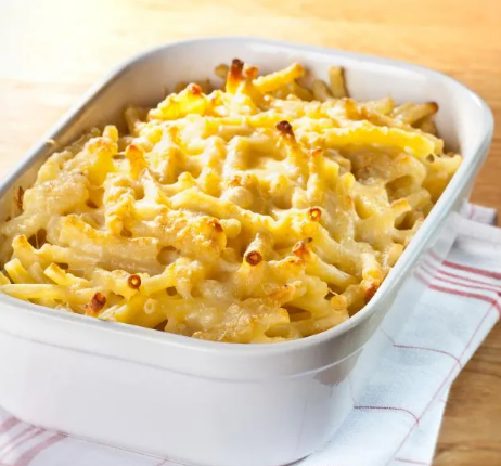 Gratin pâtes/riz/saucisses