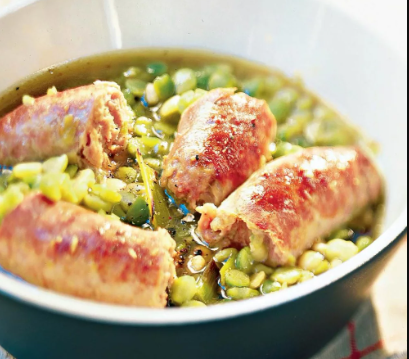 Wok de pois cassés-saucisses