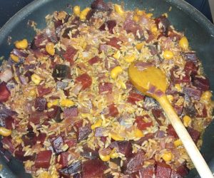 Riz , cajou et basilic