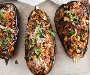 Aubergines farcies au bœuf