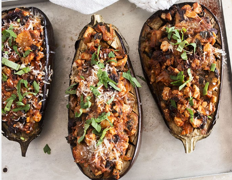 Aubergines farcies au bœuf
