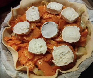 Tarte aux butternut oignons